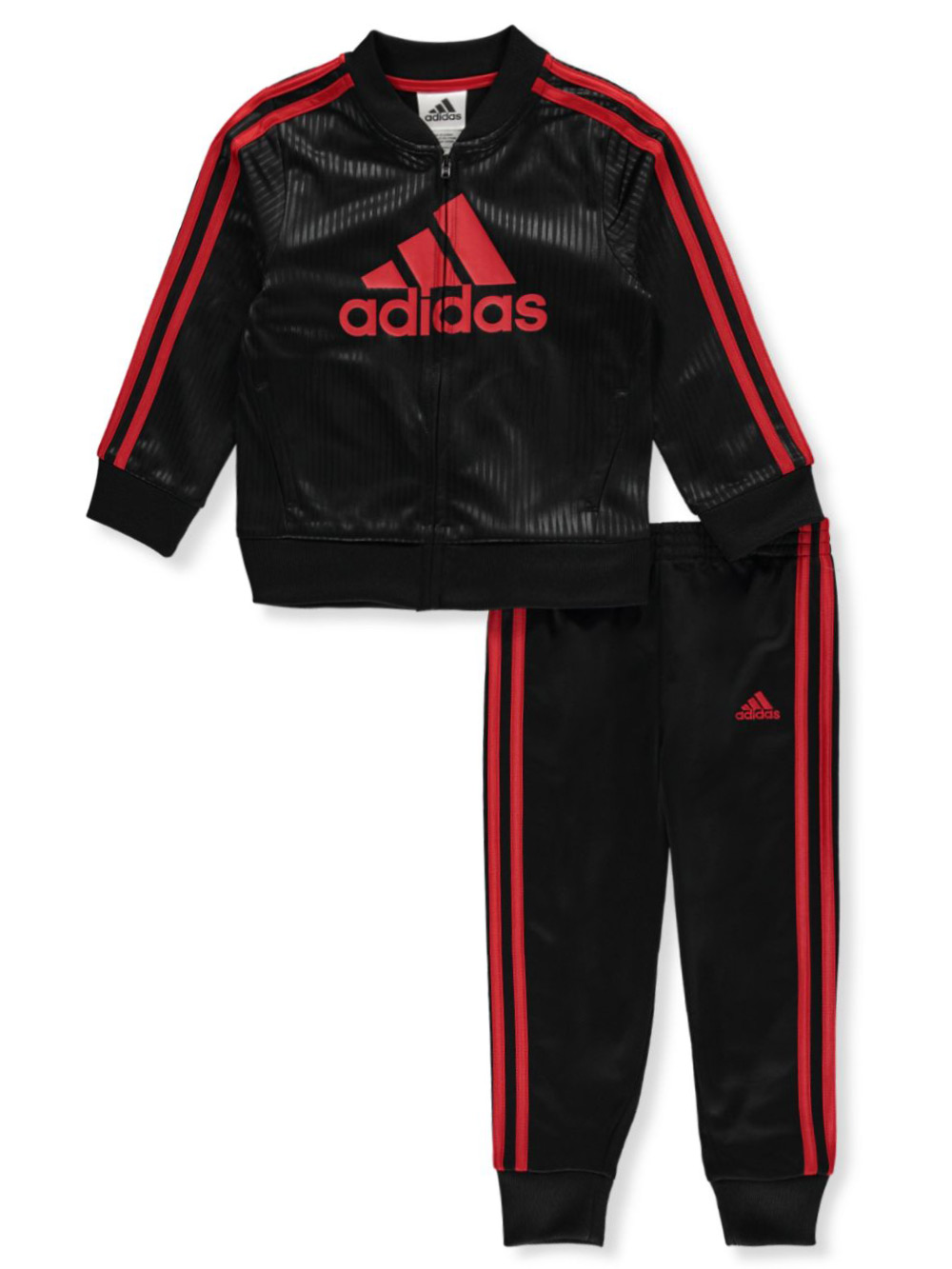 black and red adidas suit