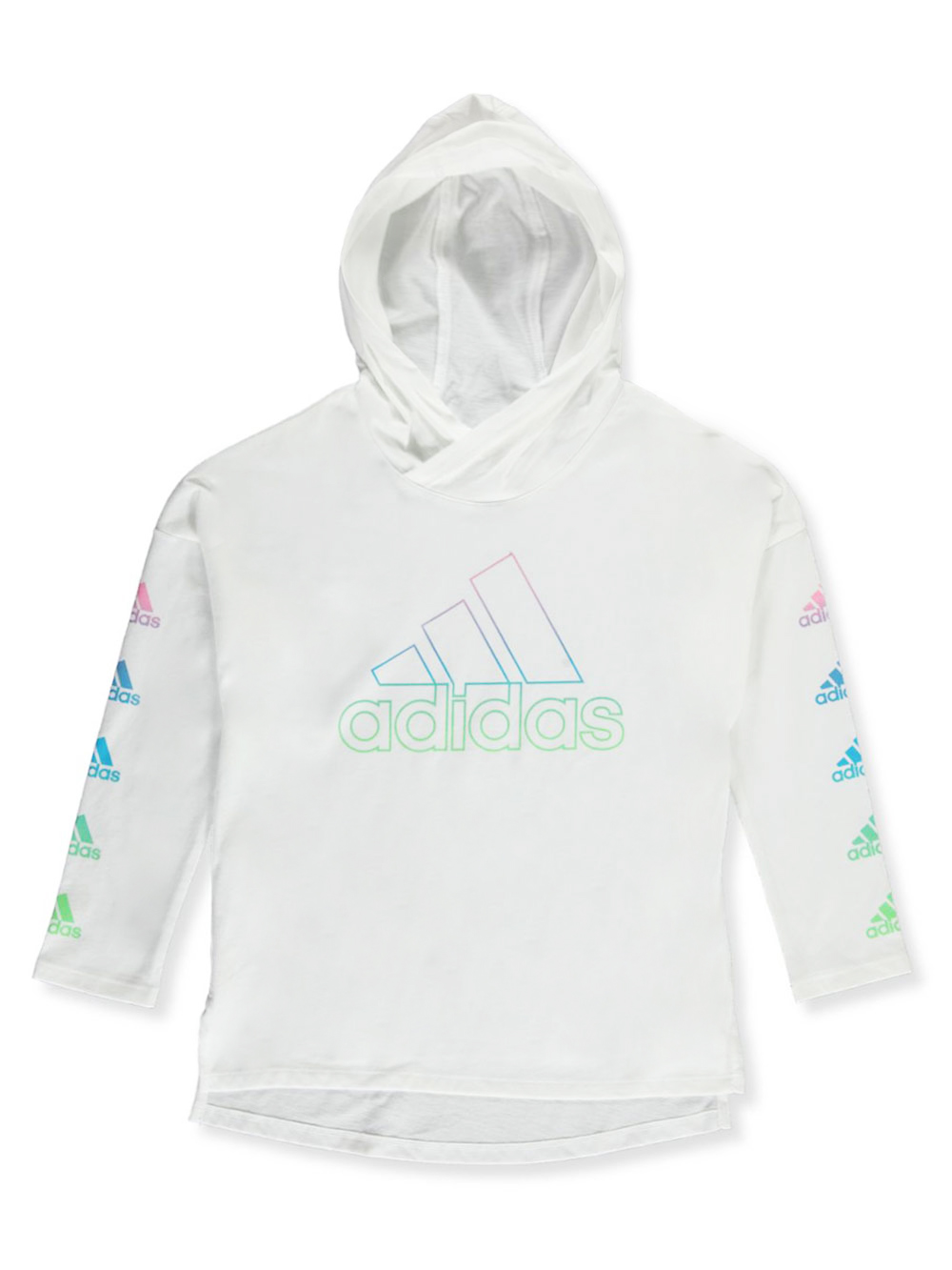 girls white adidas hoodie