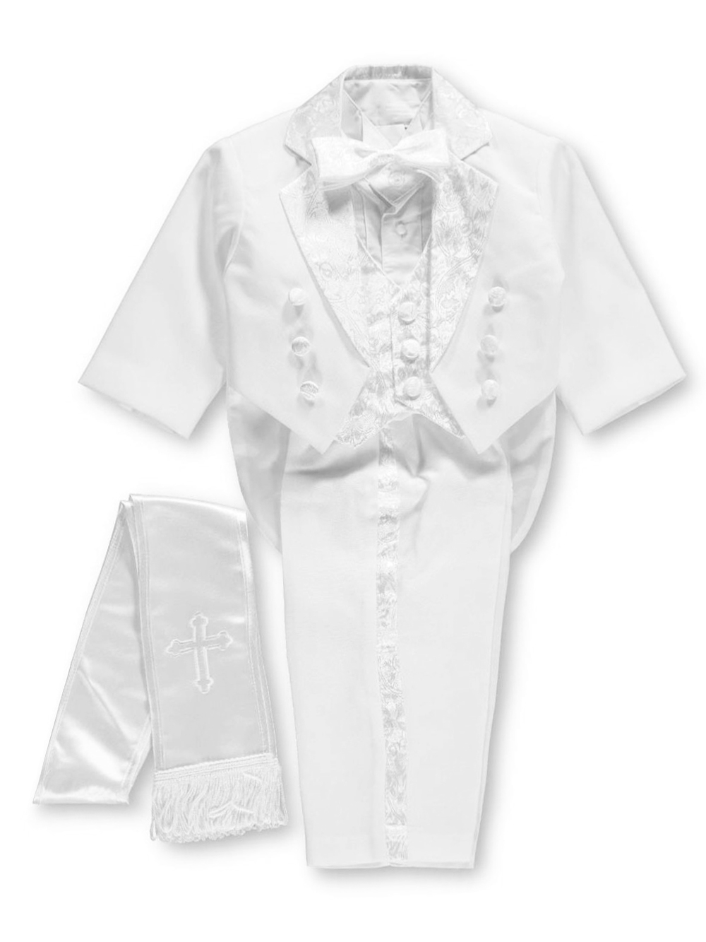 Pretty Me Baby Boys Embroidered 6 Piece Christening Tuxedo