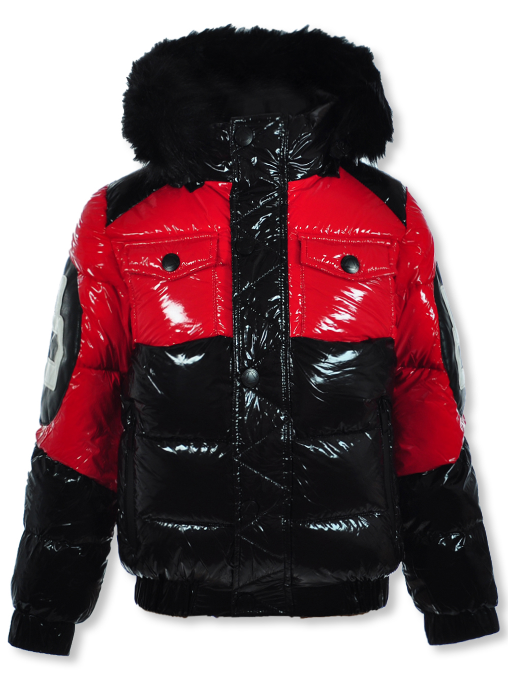 Signature fur applique online hooded jacket