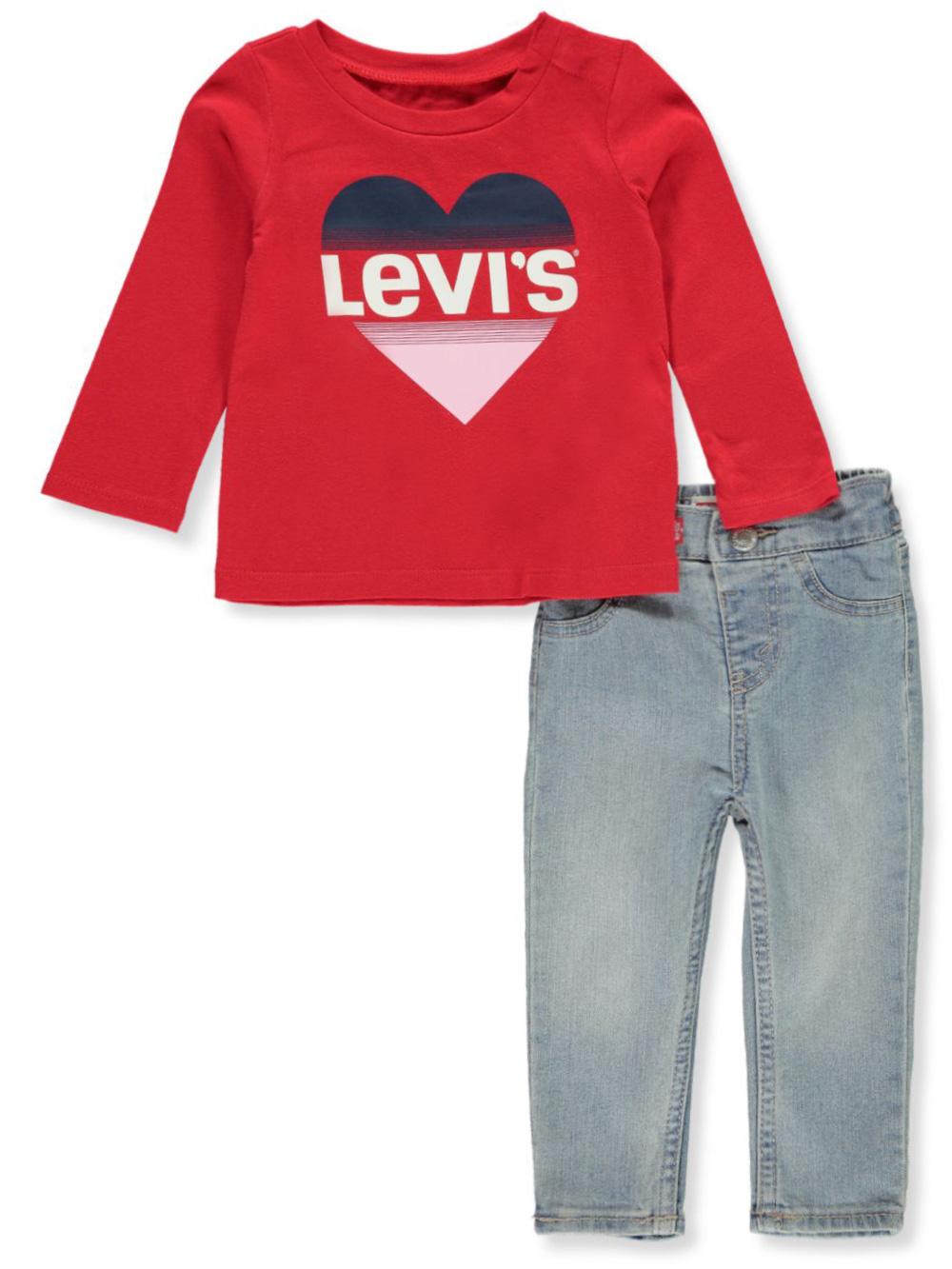 red levi jeans