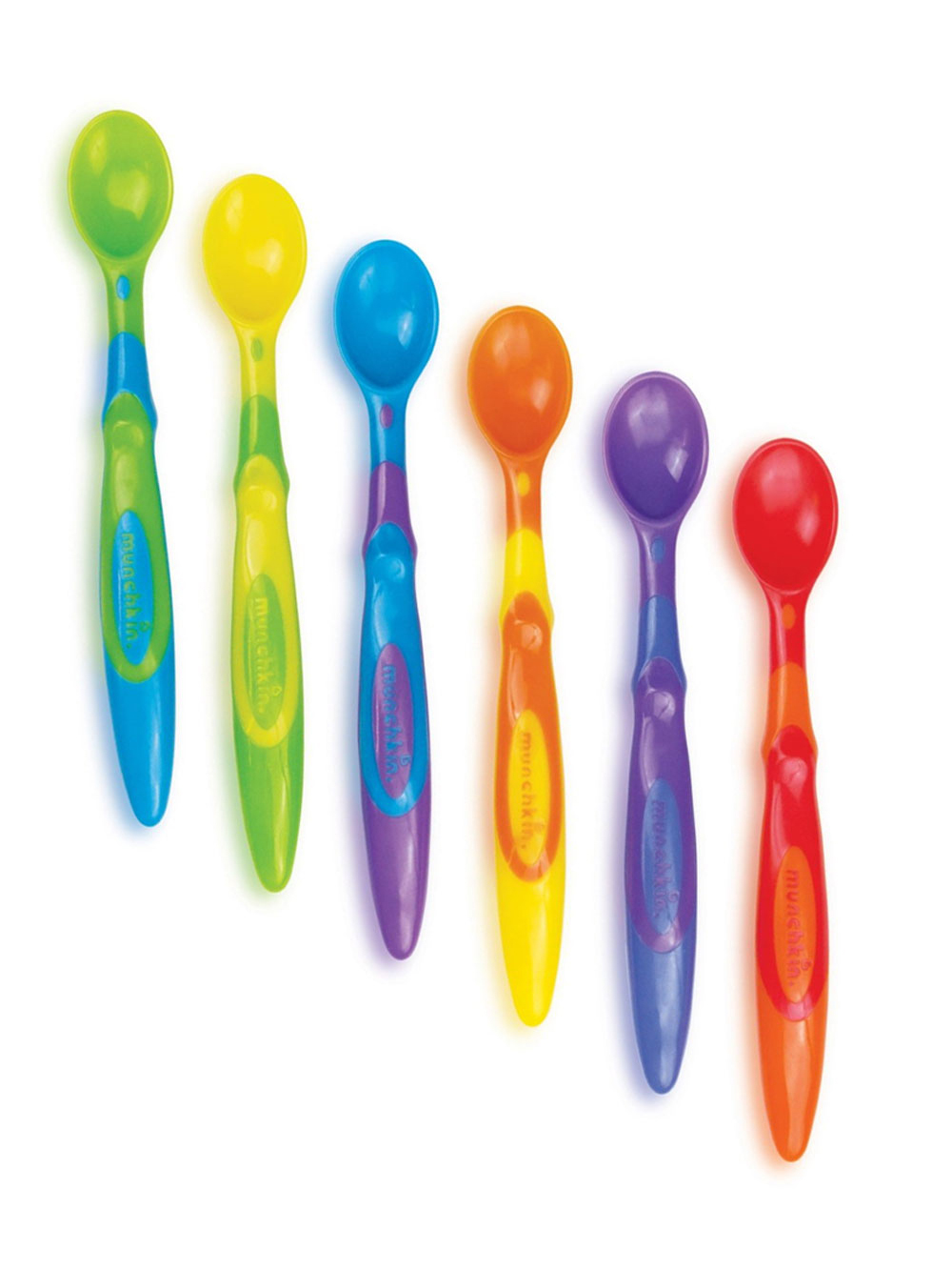 Munchkin Soft-Tip Infant Plastic colored spoons, 6 Pack 