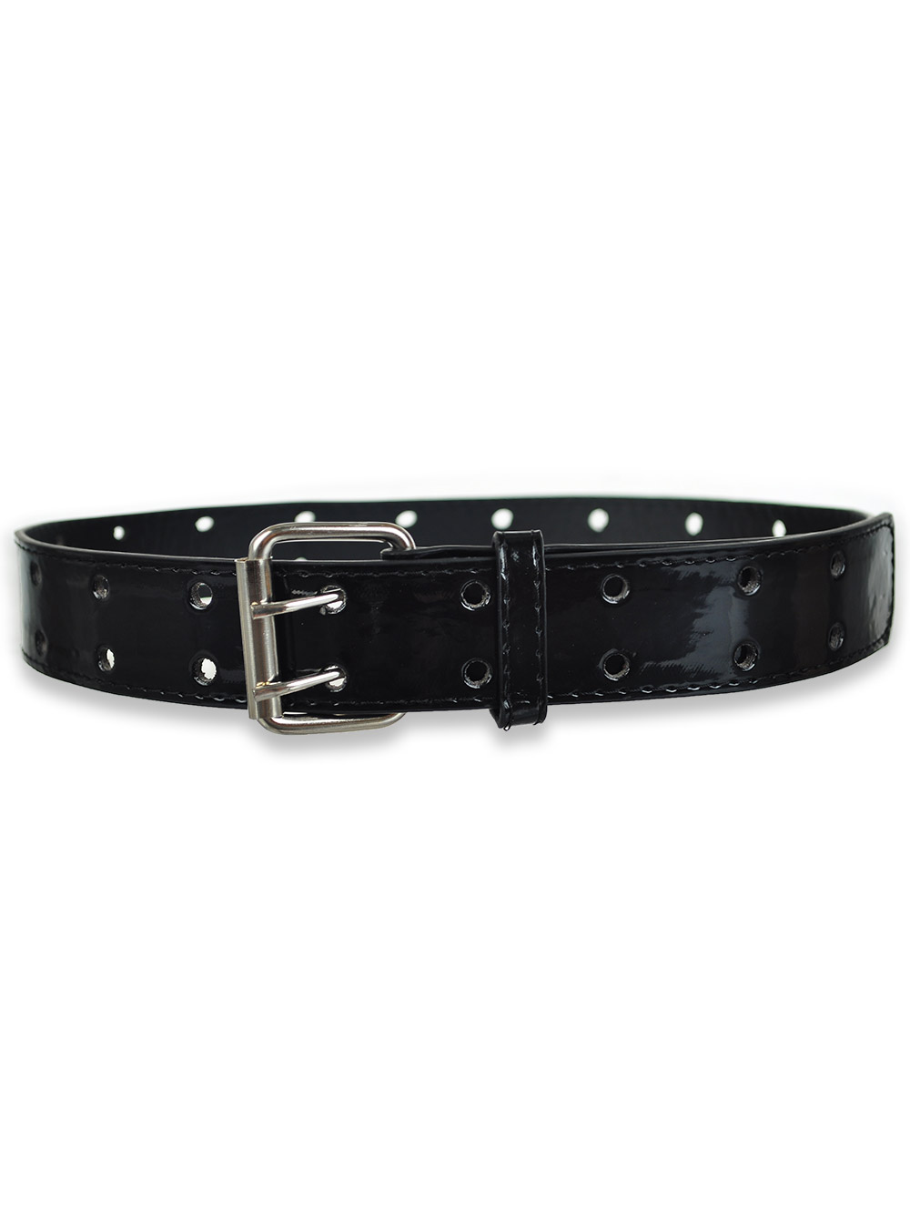 Two Inch Wide Patent Leather Belt Black