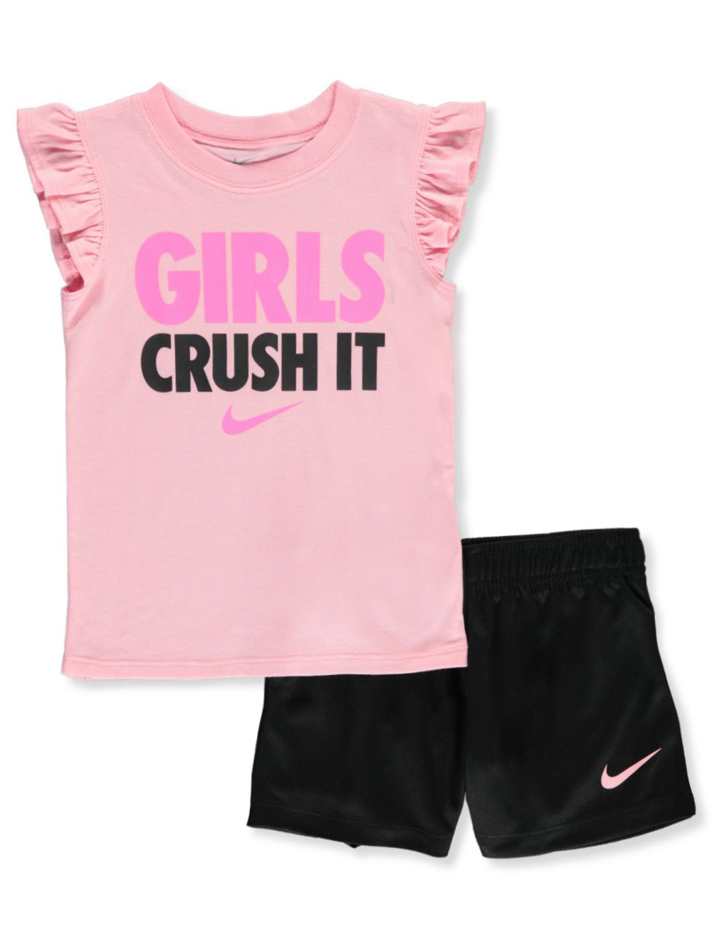 black and pink nike outfit