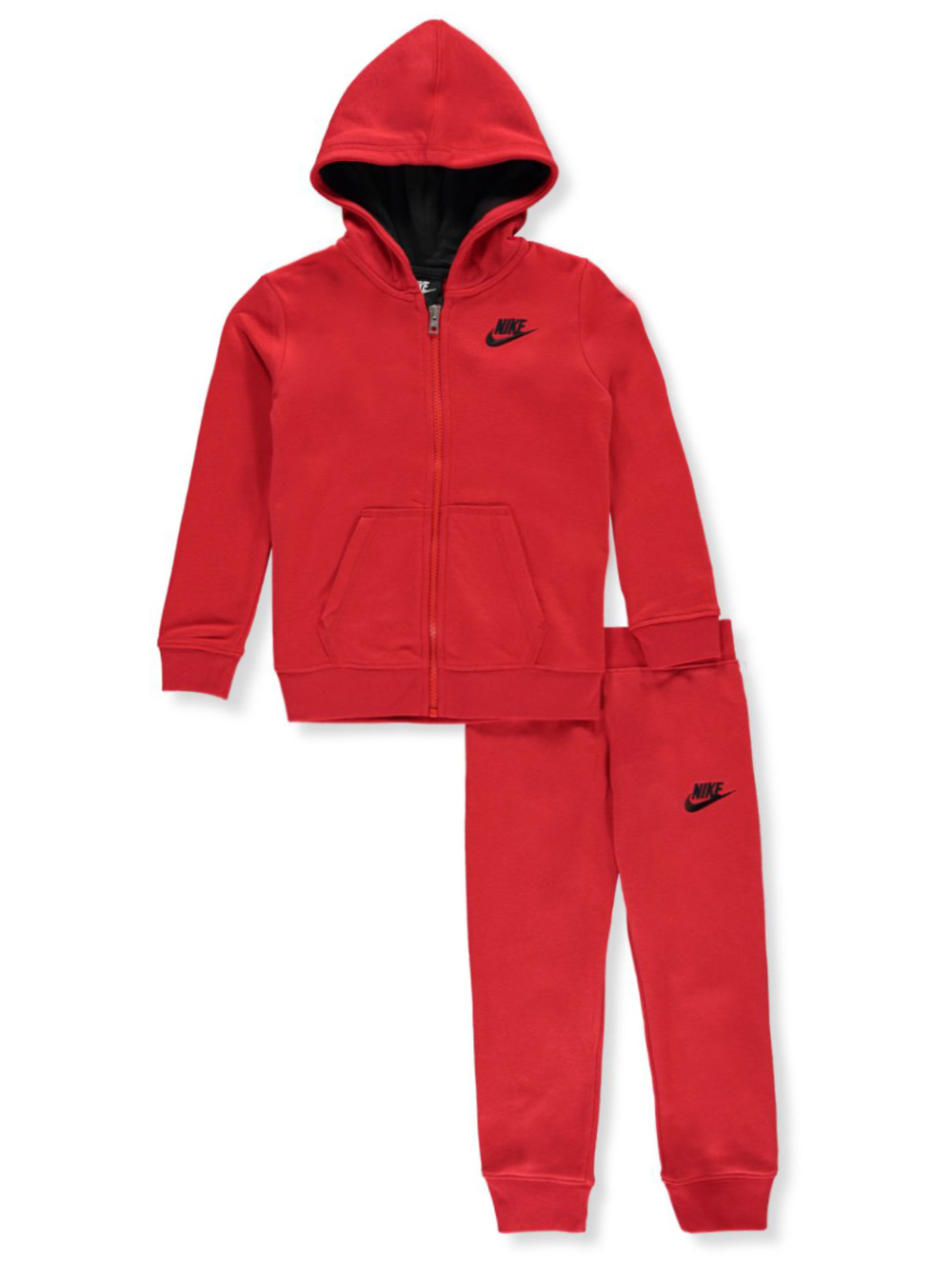 all red nike suit