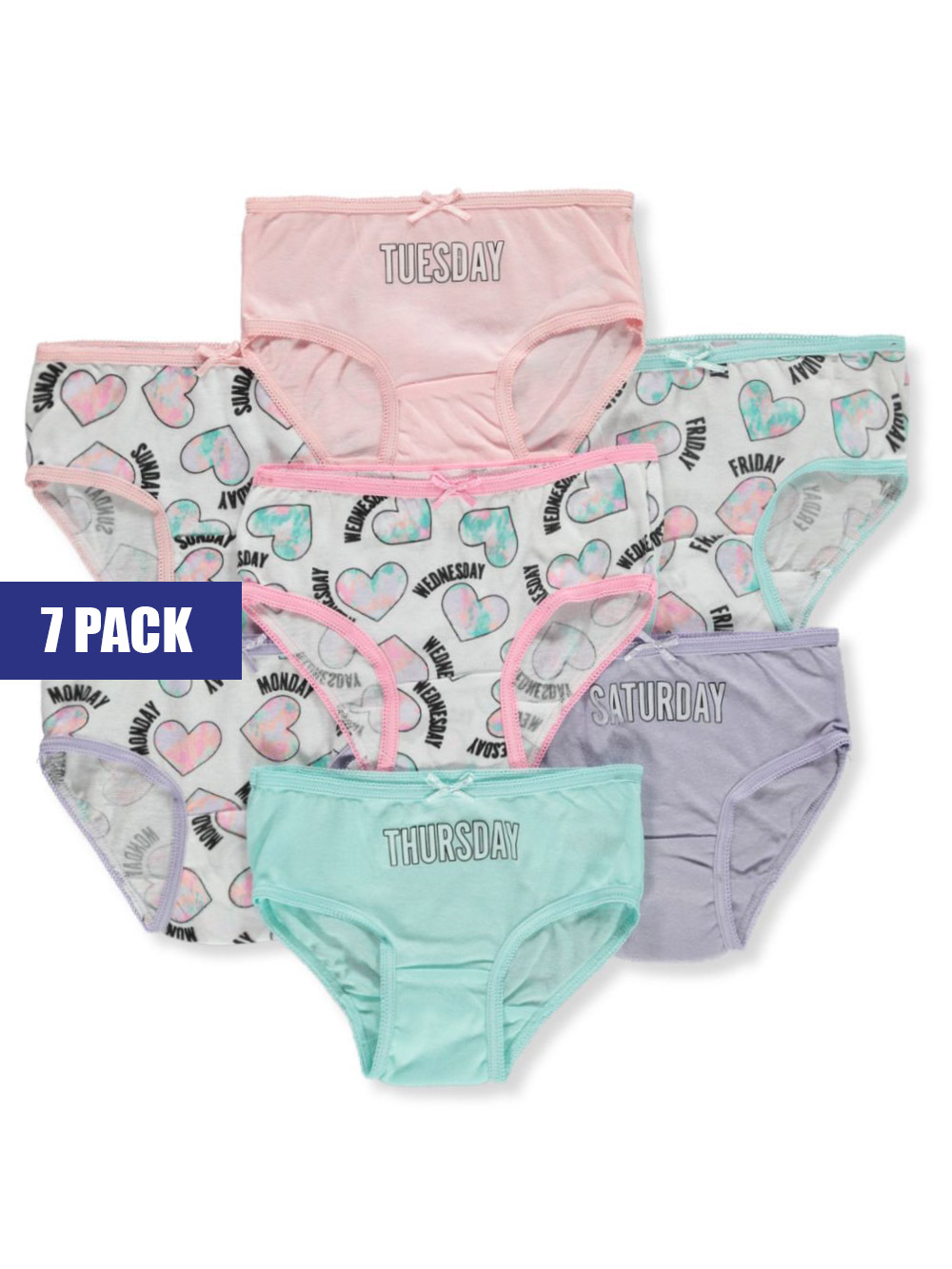 Bebe Girls' 7-Pack Briefs Underwear