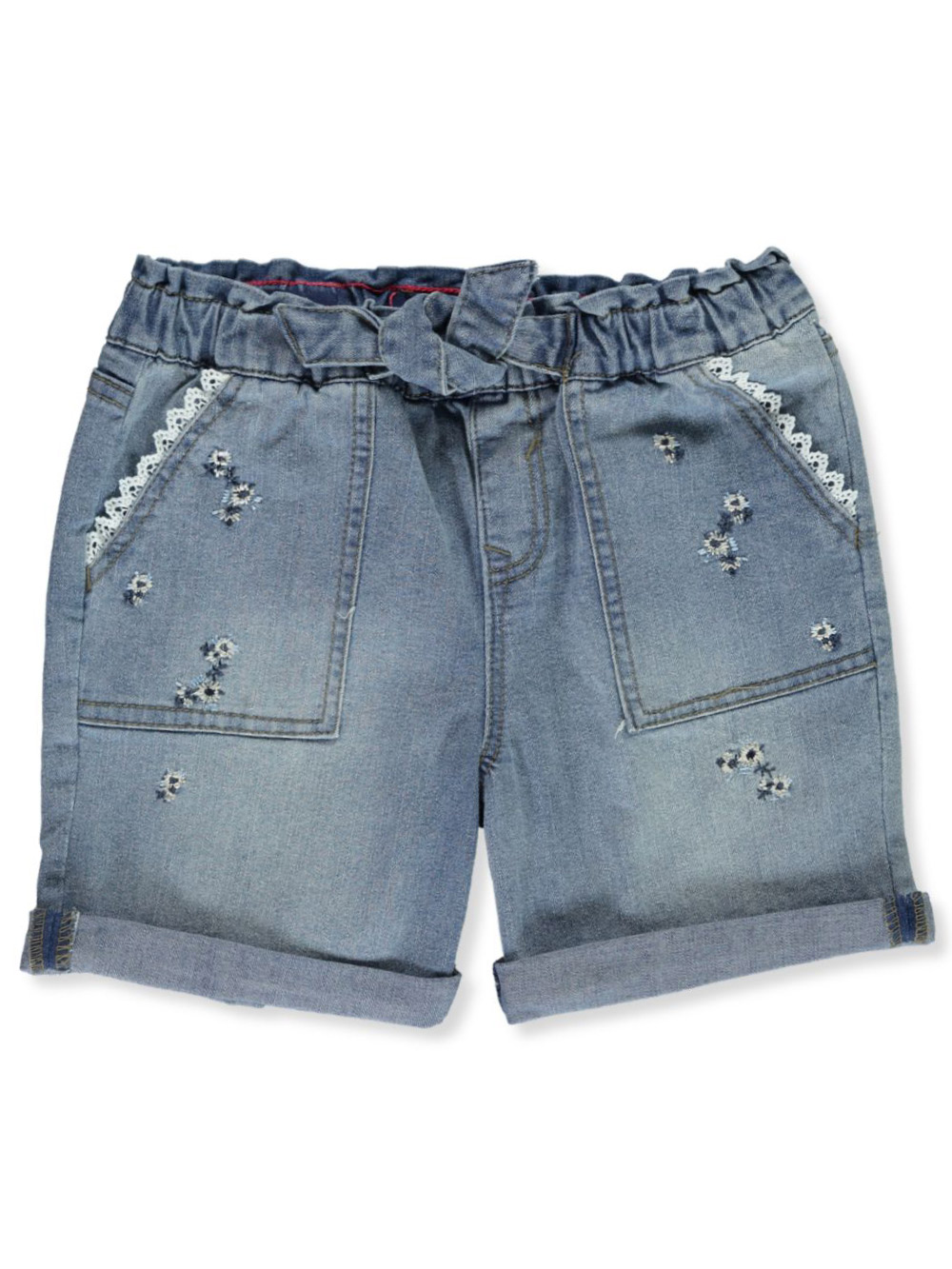 floral jean shorts