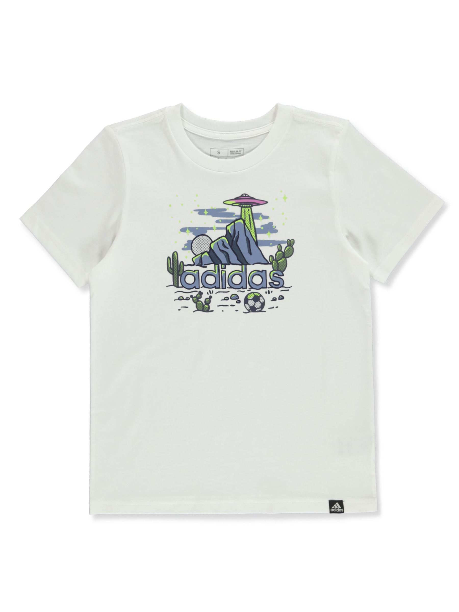 Boys white adidas t shirt online