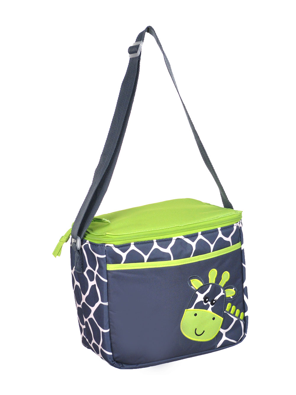 Tender Kisses "Giraffe Spot" Bottle Bag - gray/lime, one 