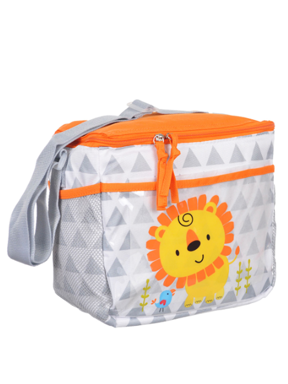 Tender Kisses "Lion Triangles" Bottle Bag - gray, one size