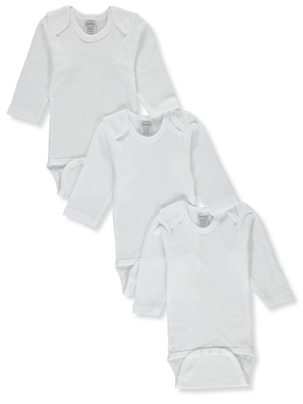Bambini 3-Pack L/S Bodysuits (Sizes 0M – 24M)