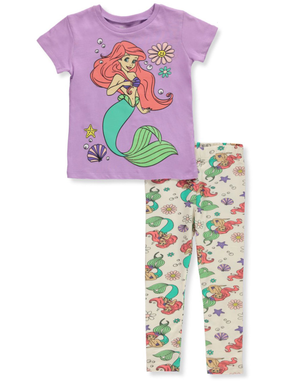 Disney The Little Mermaid Girls' 2-Piece Ariel Leggings Set Outfit