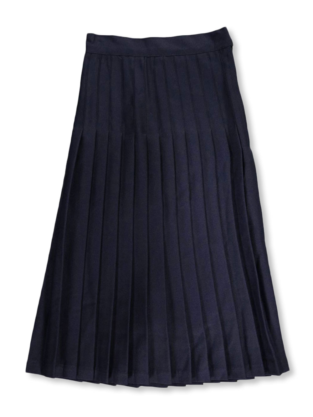 navy long pleated skirt