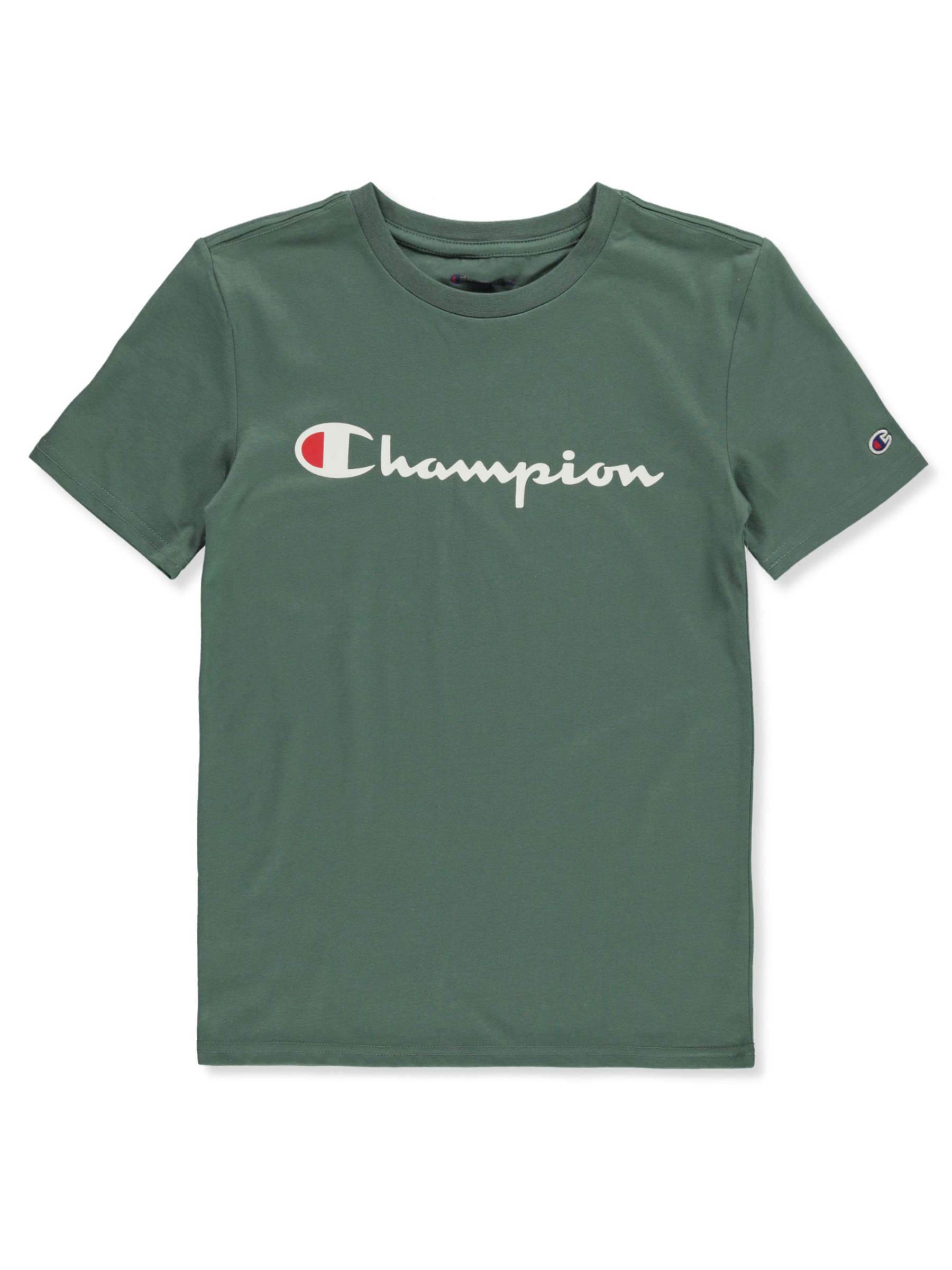 Champion Boys Signature T Shirt Dark Green 10 12