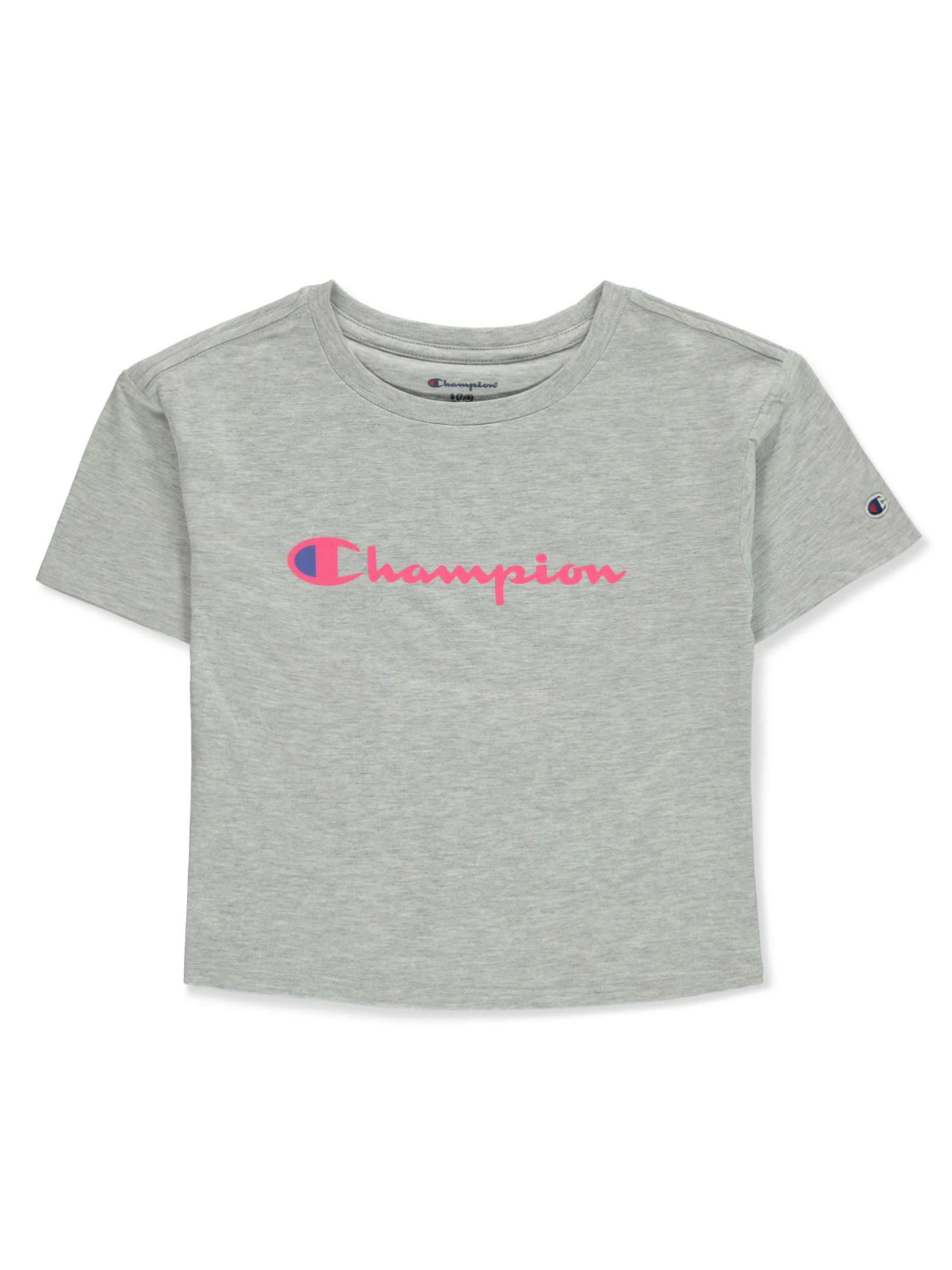 Champion Girls Jersey T Shirt Gray 10 12