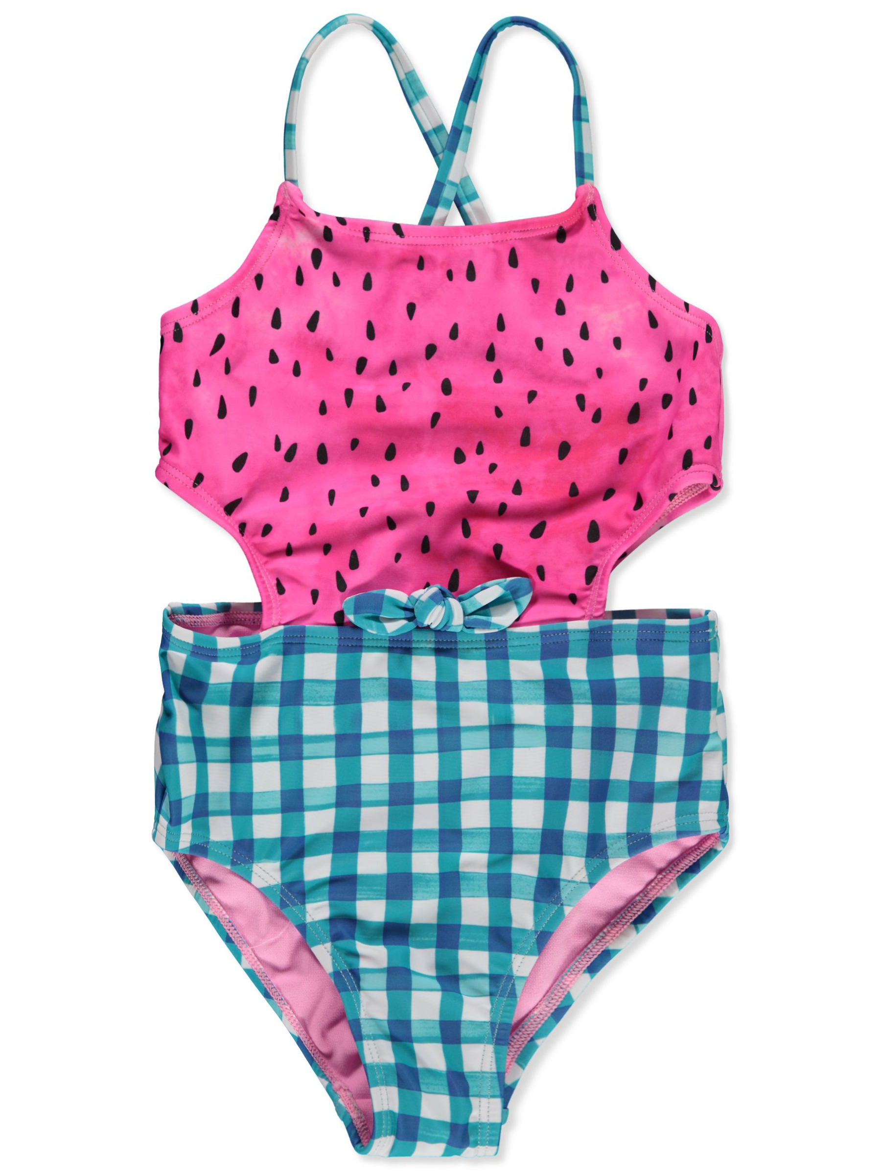 Breaking Waves Girls 1 Piece Watermelon Monokini Swimsuit