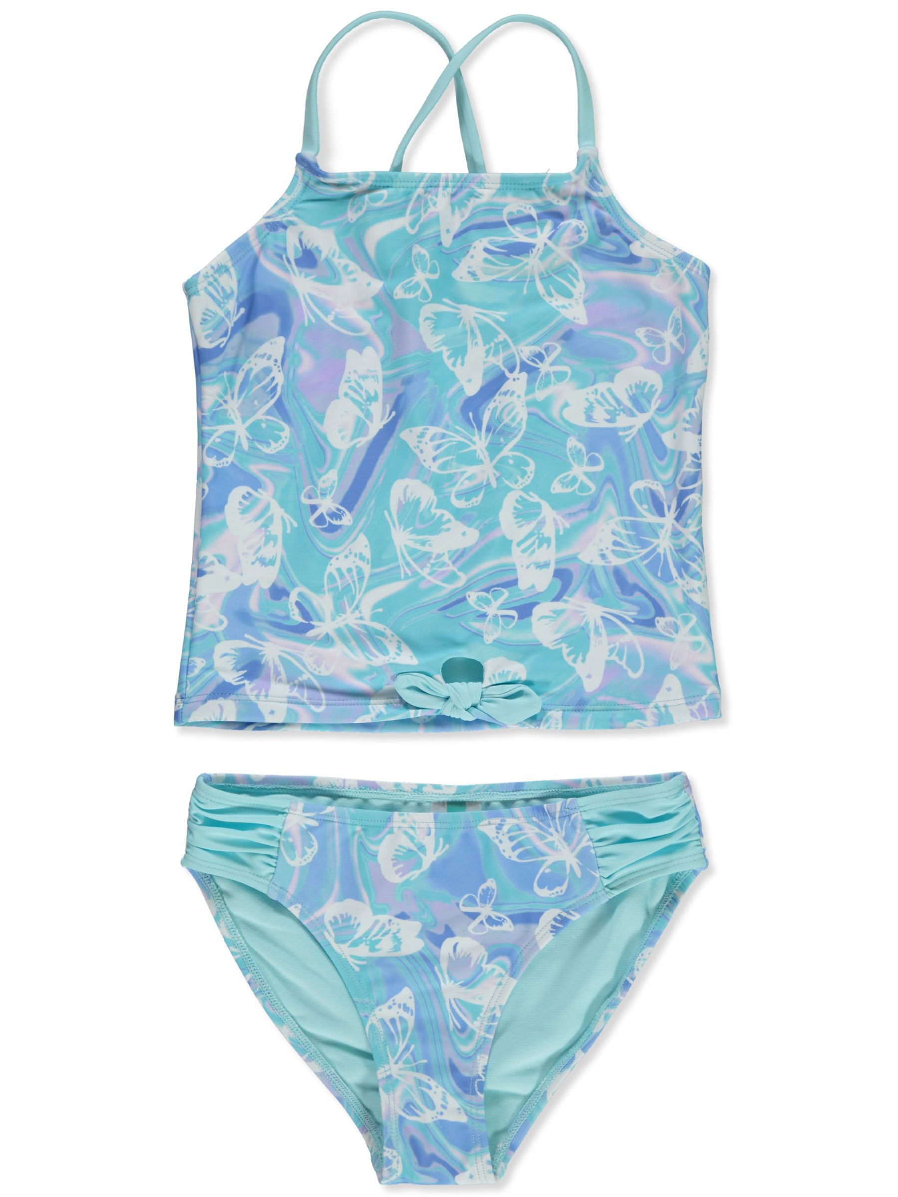 Breaking Waves Girls 2 Piece Butterfly Swimsuit Set