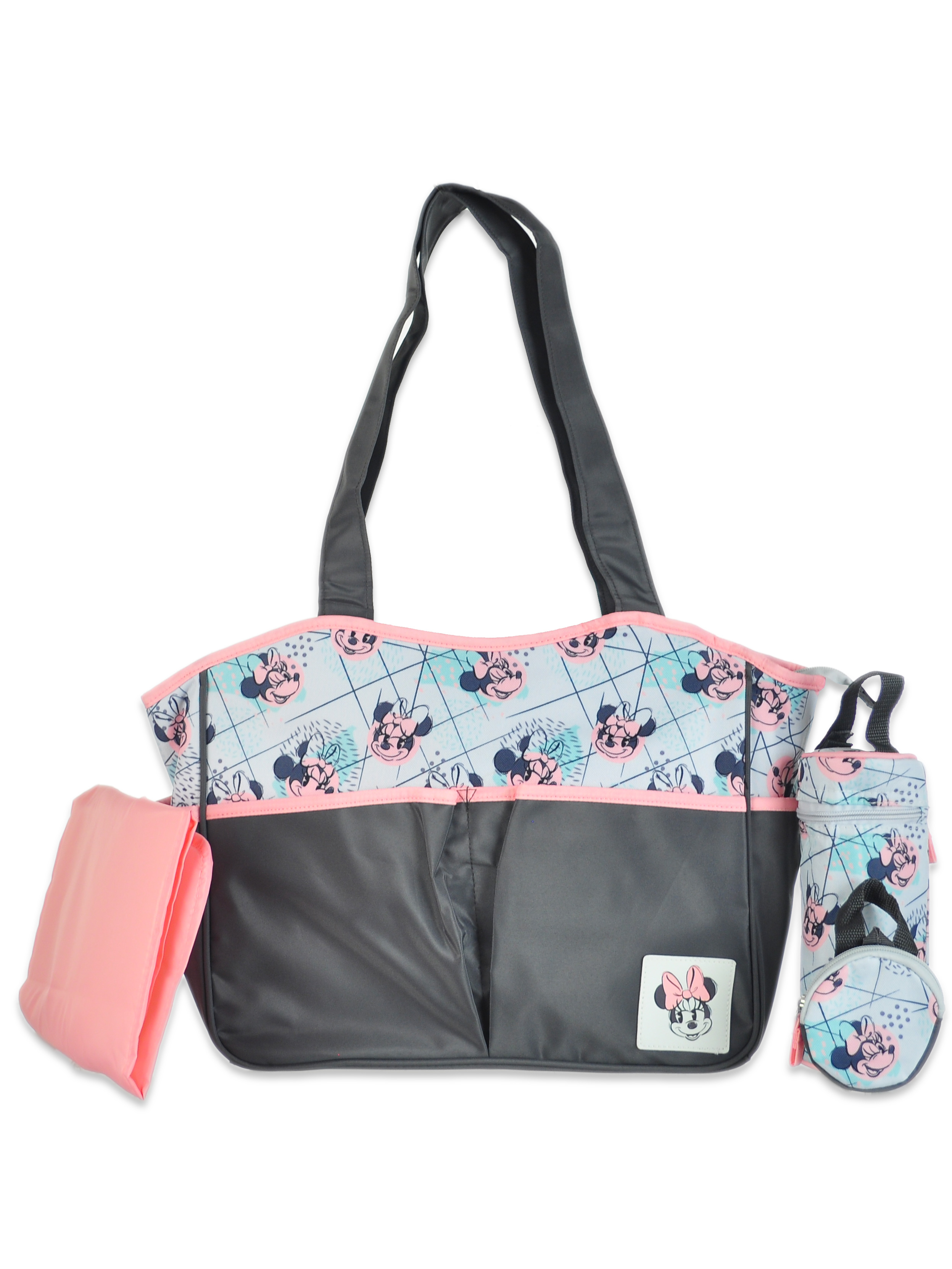 Disney Minnie Mouse 4 Piece Allover Print Diaper Bag Set