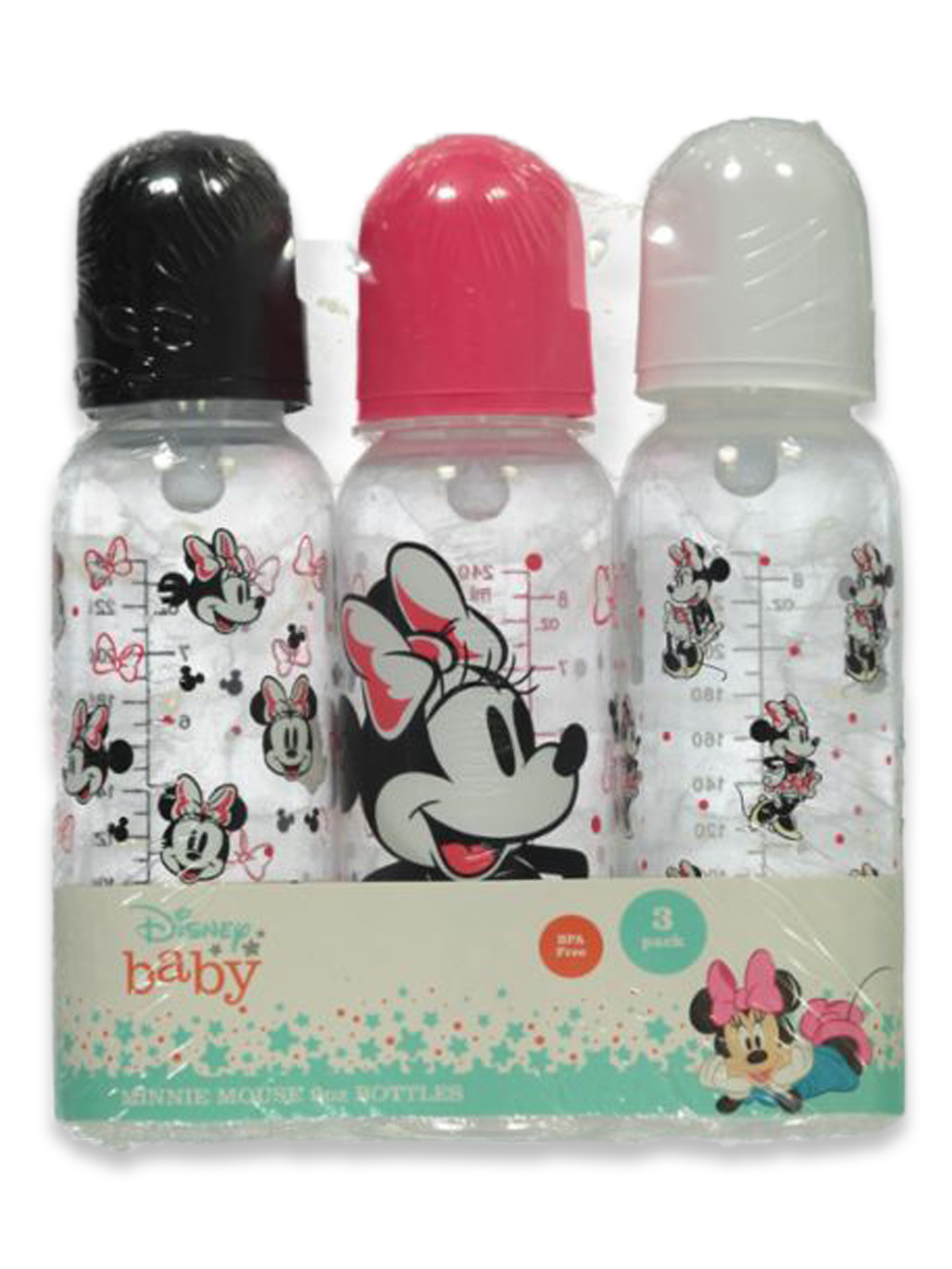  Disney Bundle Minnie Mouse Plastic Water Bottle Set