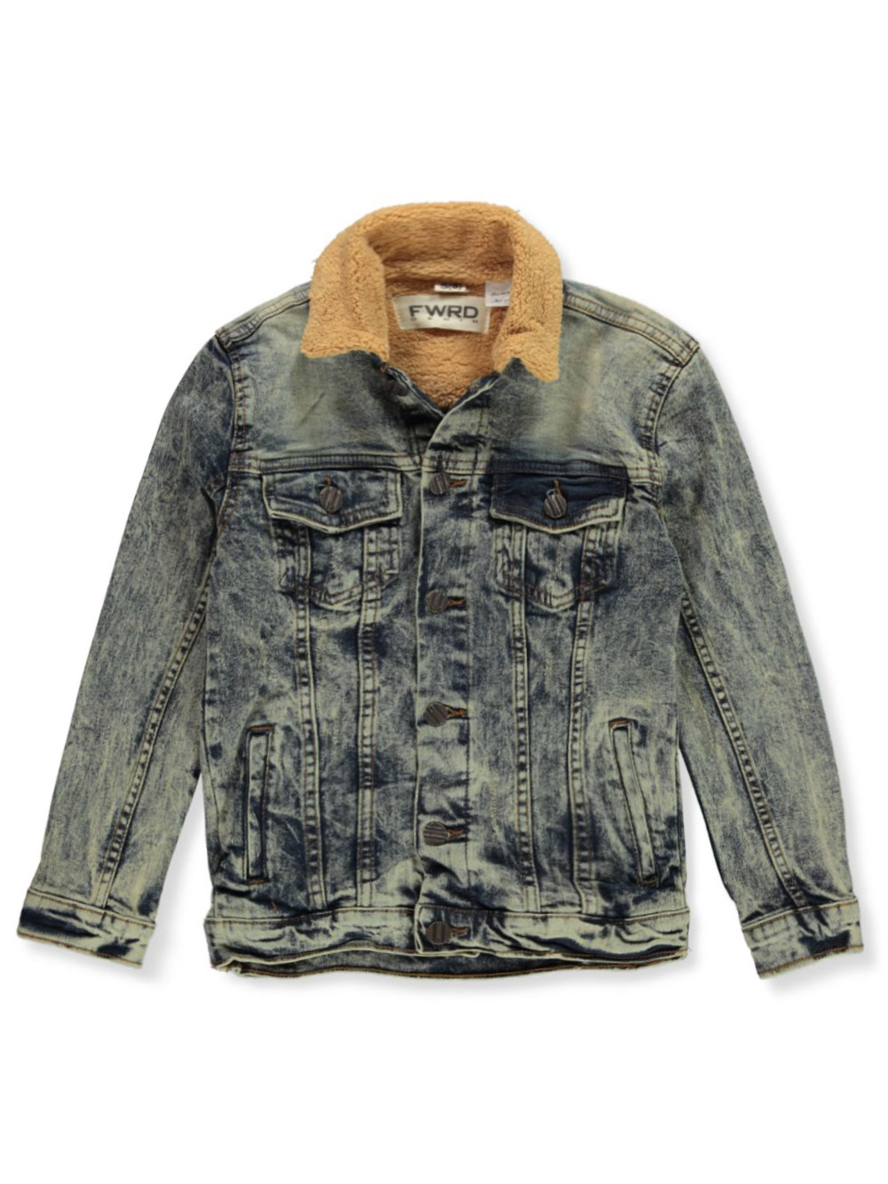 Boys jean jacket with on sale fur