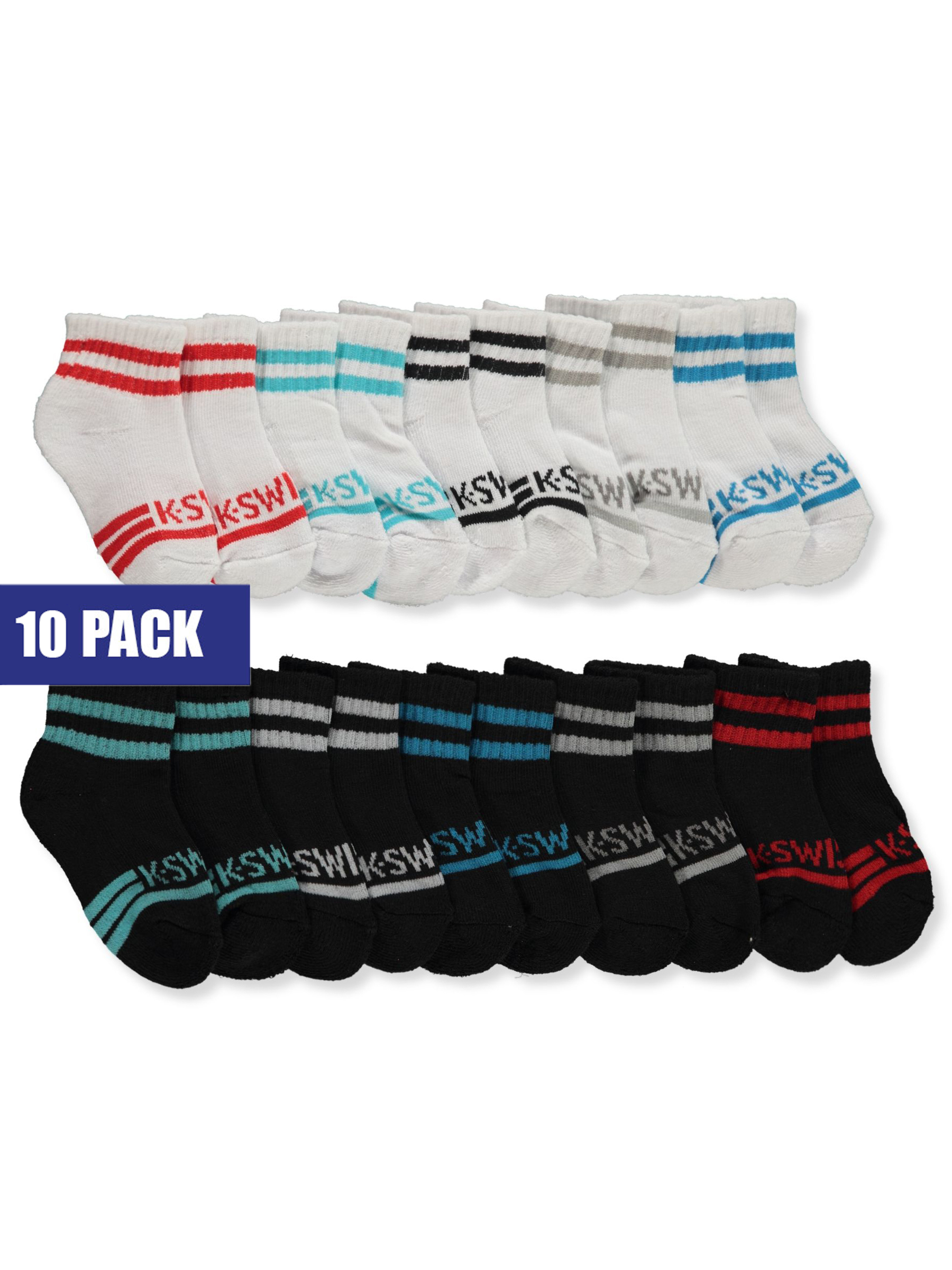 K Swiss Baby Boys 10 Pack Quarter Socks