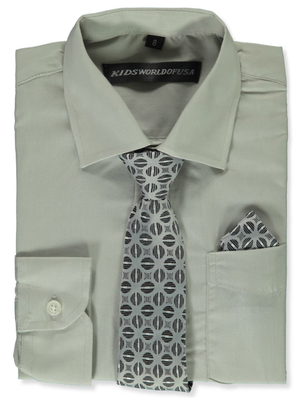 Kids World Boys\' Dress Shirt Vary) Tie & May (Patterns