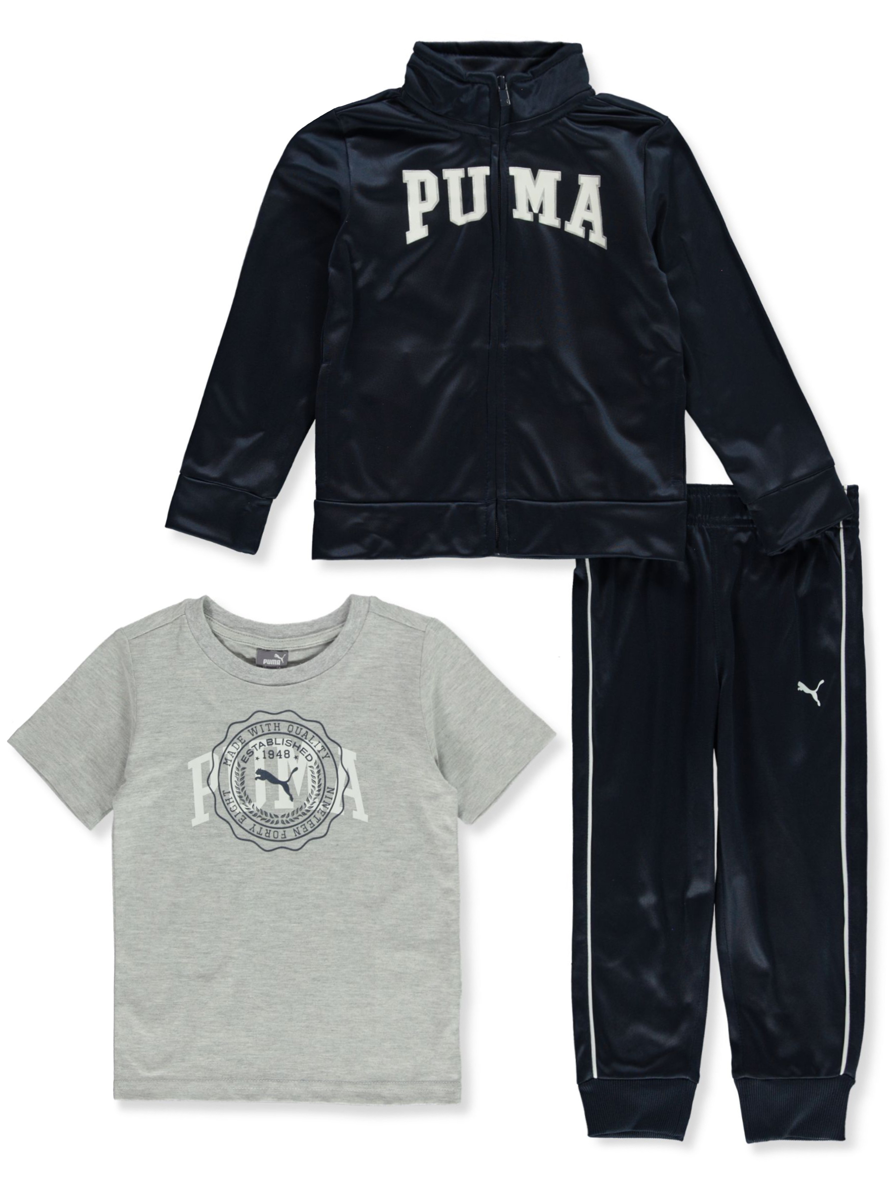 Puma Boys 3 Piece Track Joggers Set Outfit