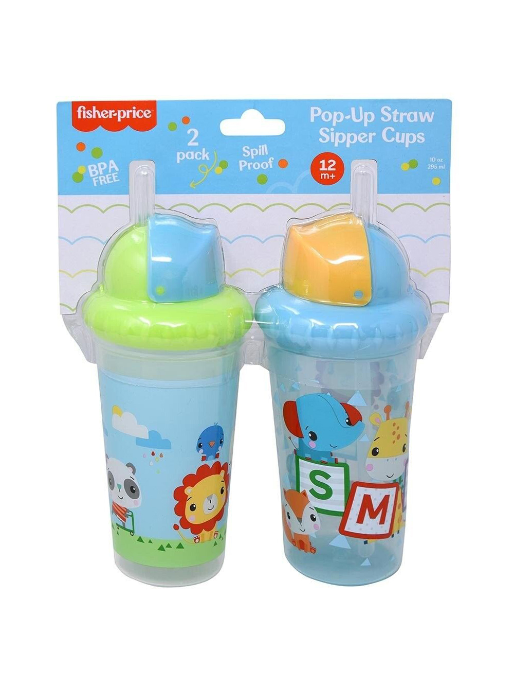 Disney Baby Girls' Mickey Mouse 2-Pack Pop-Up Straw Sipper Cups - Blue/Multi