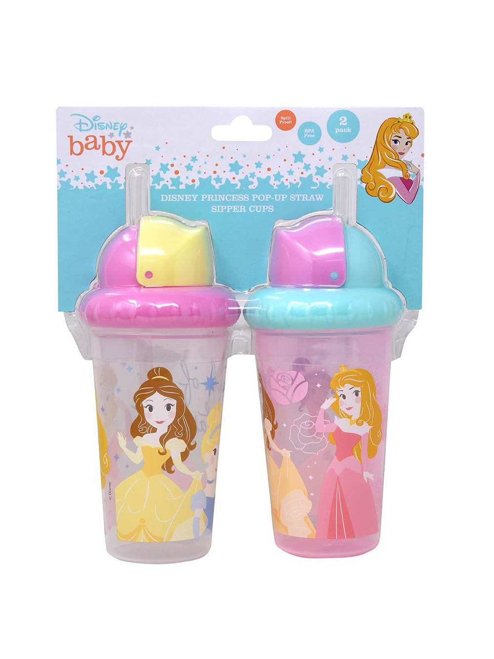 Disney Minnie Mouse 2-Pack Pop Up Straw Infants Sippy Cup