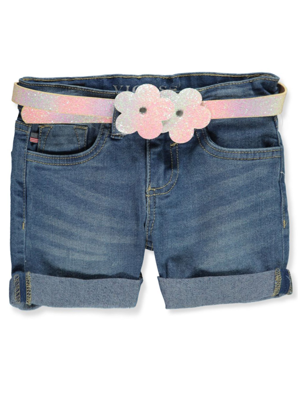 glitter jean shorts