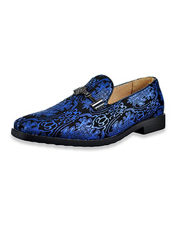 blue and black dress shoes