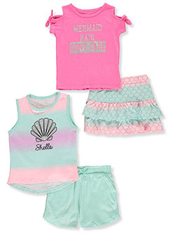 Freestyle Revolution Girls' 4-Piece Mix-and-Match Shorts Set Outfit