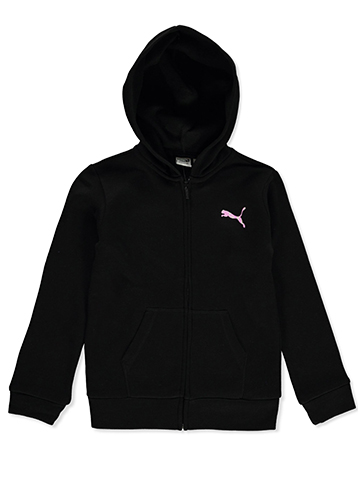 Girls black puma online hoodie